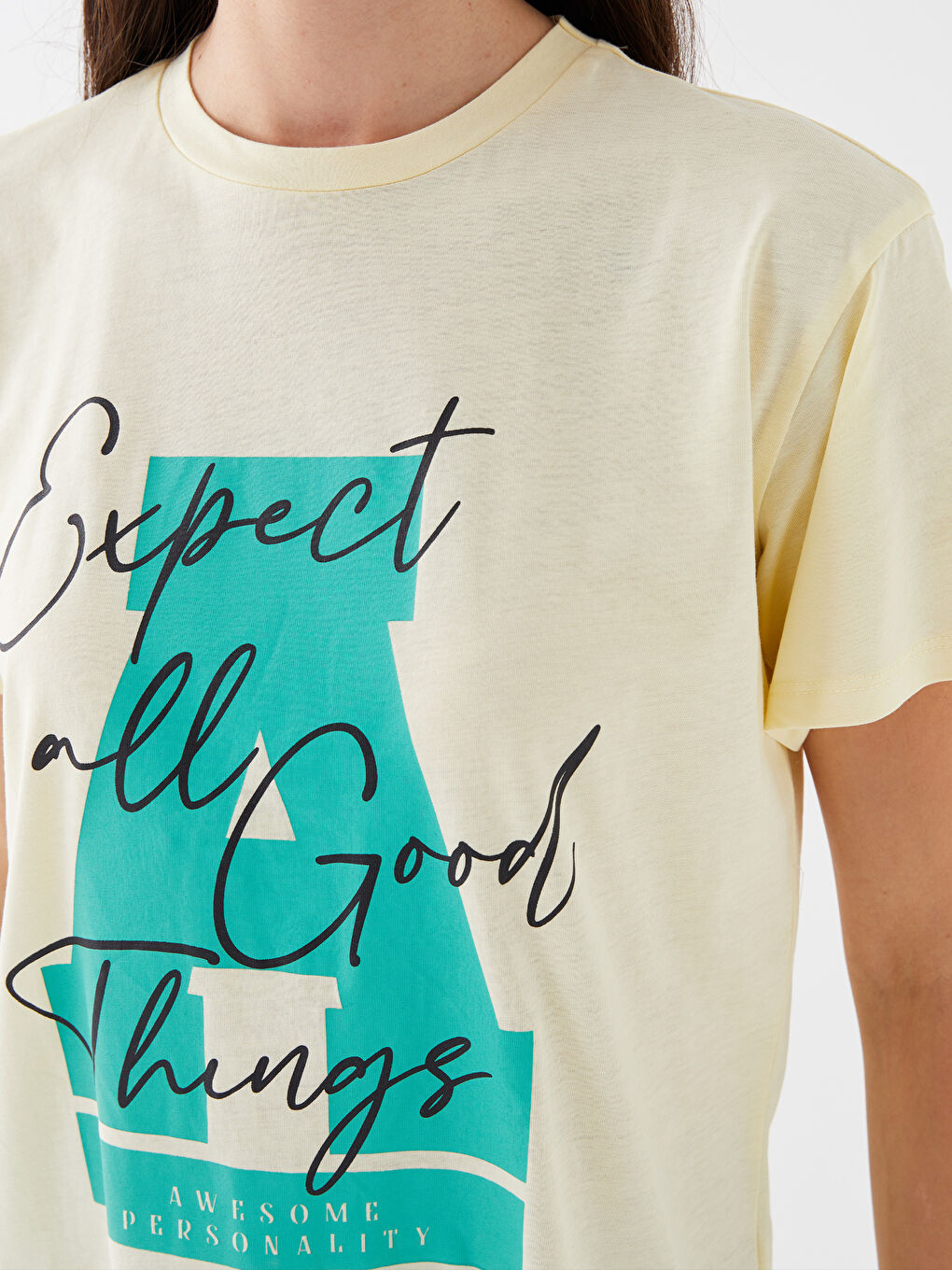 LCW Vision Crew Neck Printed Short Sleeve Women's T-Shirt -S3JH24Z8-FDR