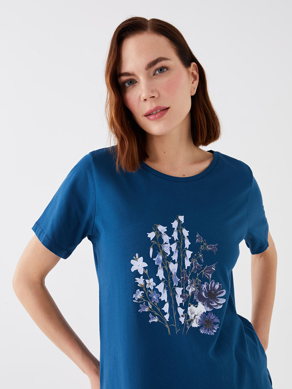 Crew Neck Printed Short Sleeve Women's T-Shirt-2