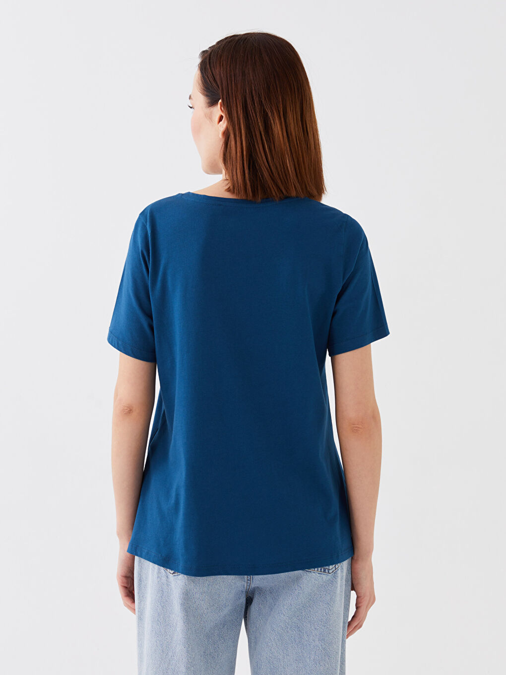 Crew Neck Printed Short Sleeve Women's T-Shirt-4