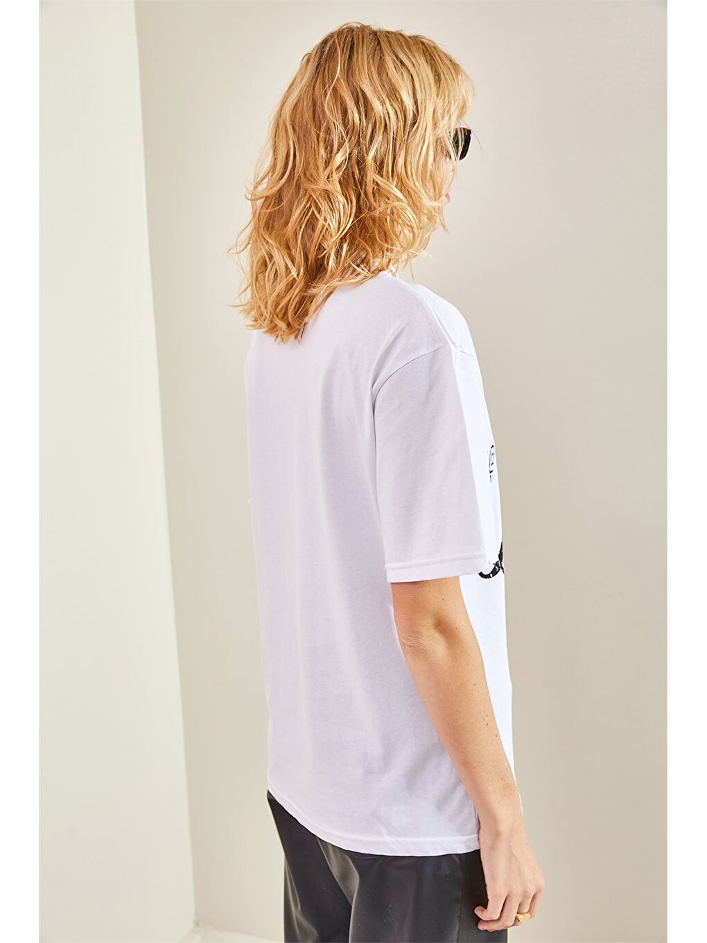 Yeşil Bisiklet Yaka Baskılı Kadın Tişört-1