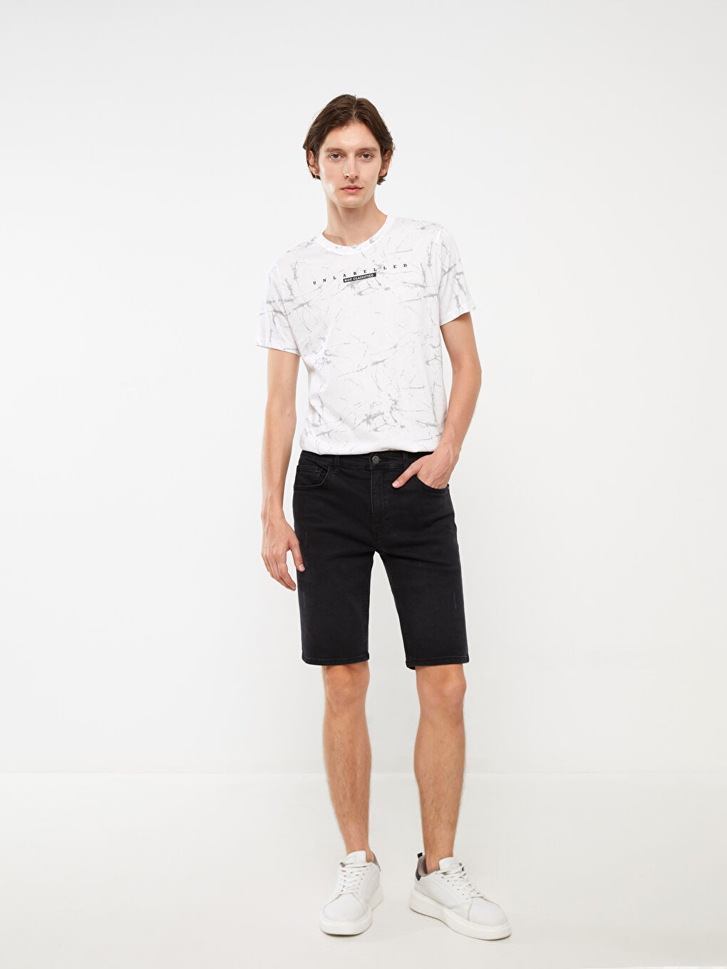 Short en Jean Super Moulant pour Hommes