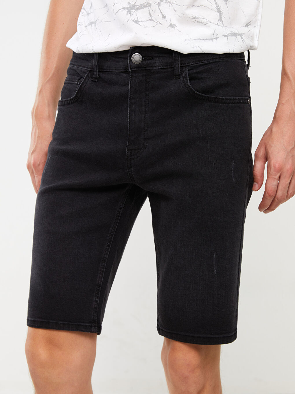 Short en Jean Super Moulant pour Hommes-2