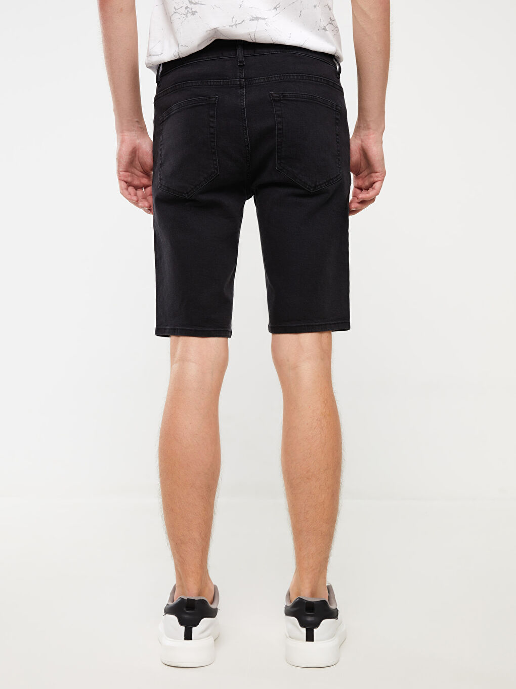 Short en Jean Super Moulant pour Hommes-4