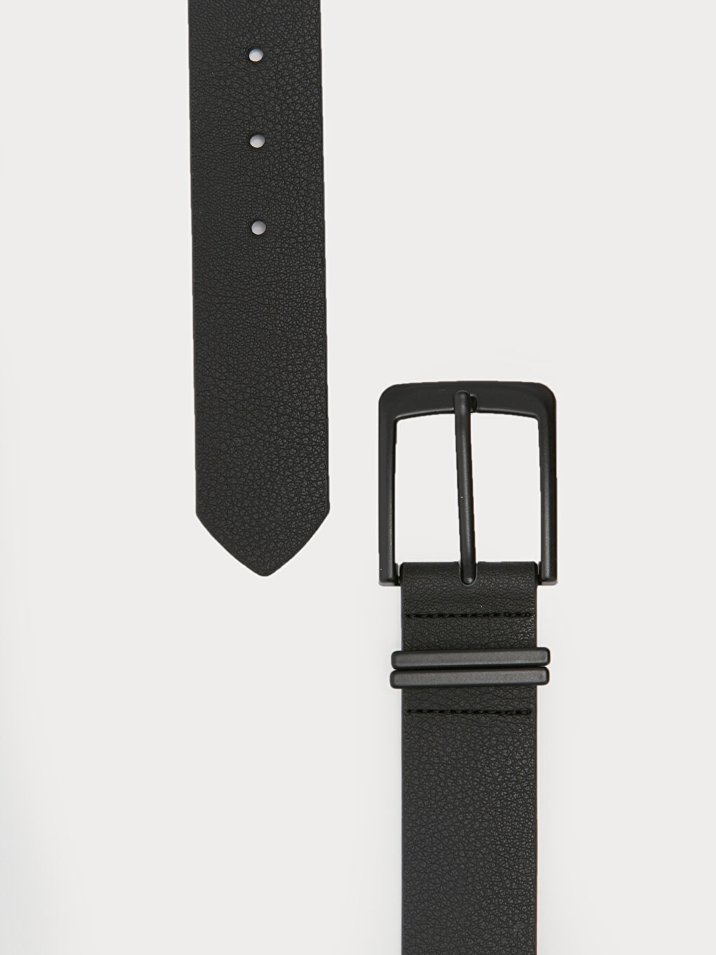 Siyah Deri Görünümlü Erkek Kemer-2