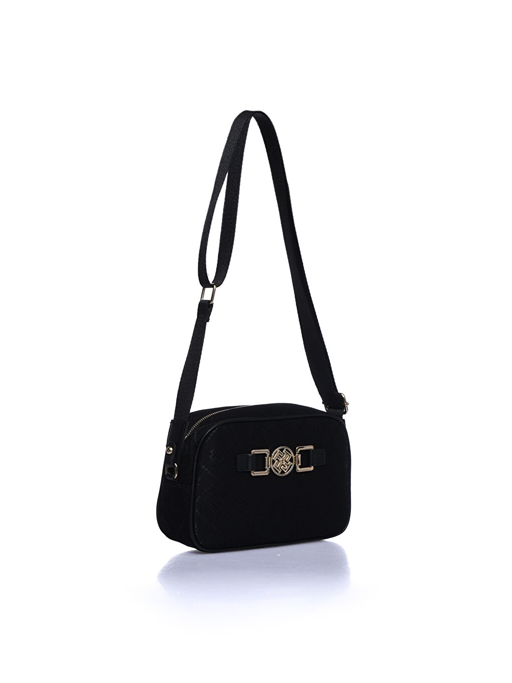 Siyah Desenli Ayarlanabilir Askılı Kadın Omuz Çantası-1