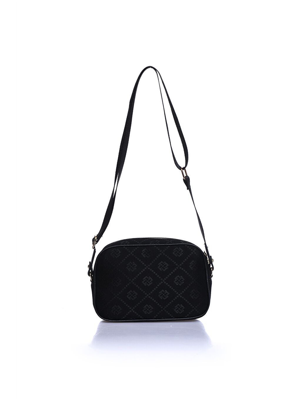 Siyah Desenli Ayarlanabilir Askılı Kadın Omuz Çantası-2