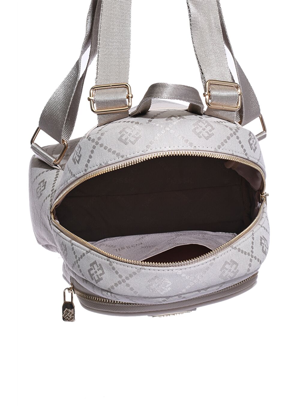 Bej Desenli Ayarlanabilir Askılı Kadın Sırt Çantası-3