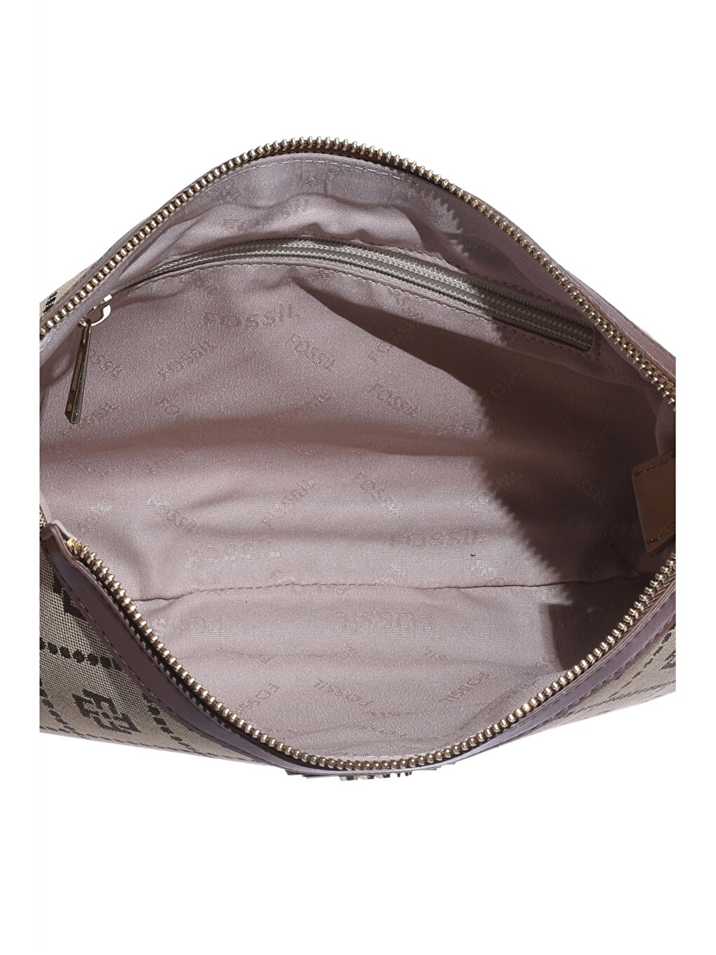 Kahverengi Desenli Zincir Detaylı Kadın Baget Çanta-3