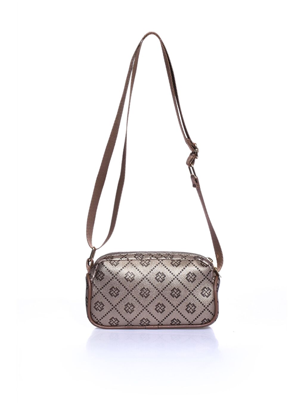 Sarı Deri Görünümlü Desenli Kadın Omuz Çantası-2