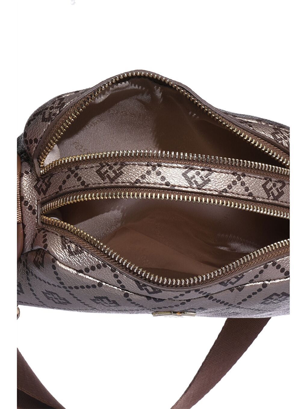 Sarı Deri Görünümlü Desenli Kadın Omuz Çantası-3