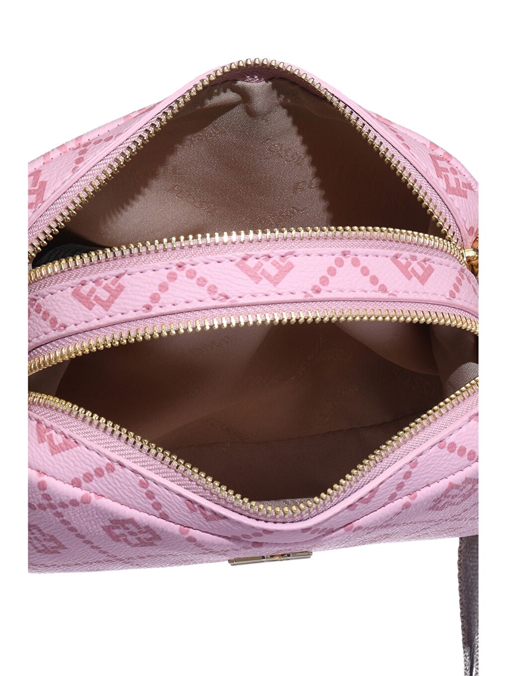 Pembe Deri Görünümlü Desenli Kadın Omuz Çantası-3