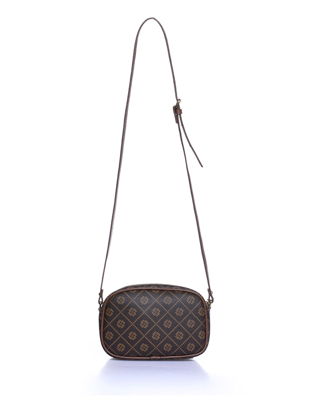 Kahverengi Deri Görünümlü Desenli Kadın Çapraz Çanta-2