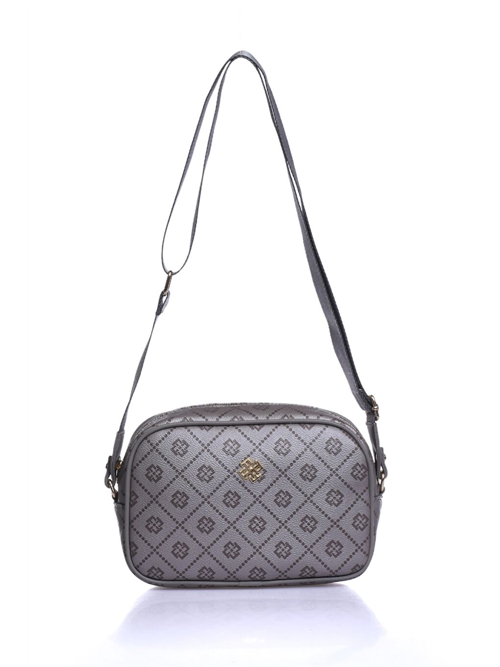 Kahverengi Deri Görünümlü Desenli Kadın Omuz Çantası