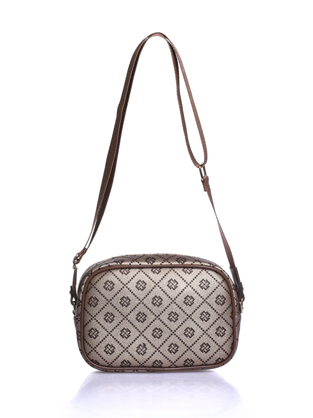 Sarı Deri Görünümlü Desenli Kadın Omuz Çantası-2