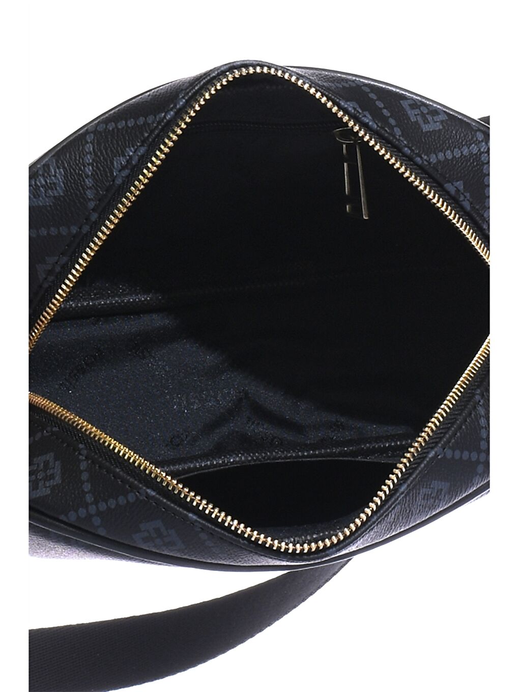 Siyah Deri Görünümlü Desenli Kadın Omuz Çantası-3