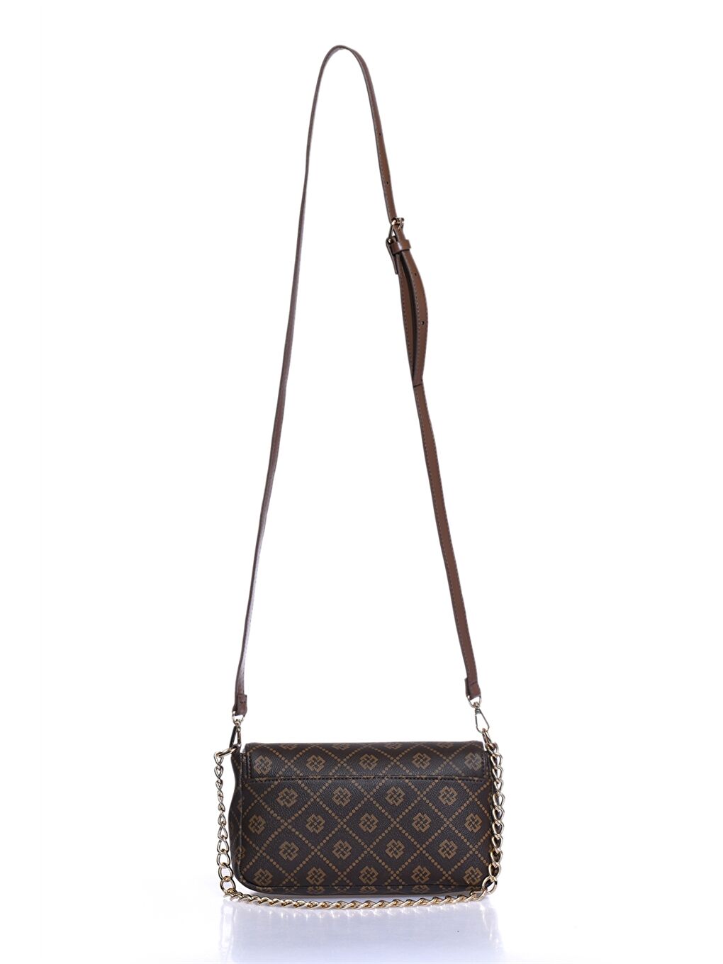 Kahverengi Deri Görünümlü Desenli Kadın Çapraz Çanta-2