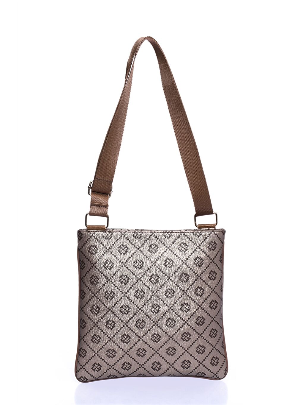 Sarı Deri Görünümlü Desenli Kadın Omuz Çantası-2