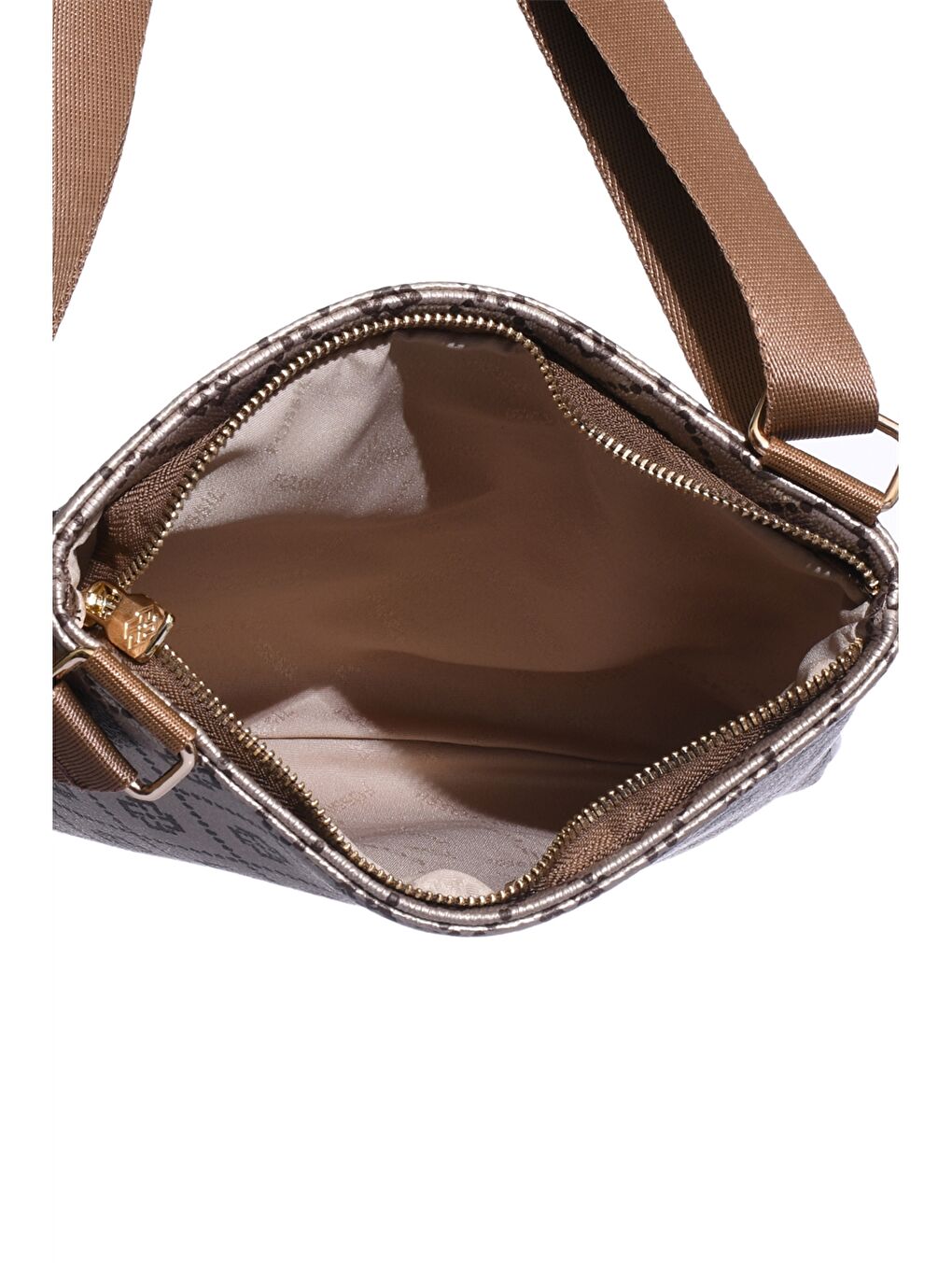 Sarı Deri Görünümlü Desenli Kadın Omuz Çantası-3