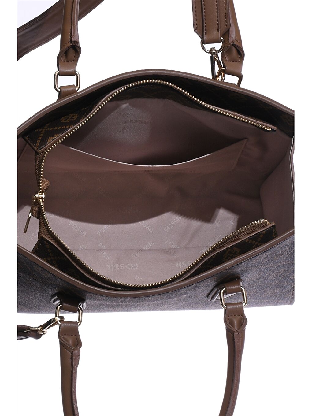 Kahverengi Deri Görünümlü Desenli Kadın Kol Çantası-3