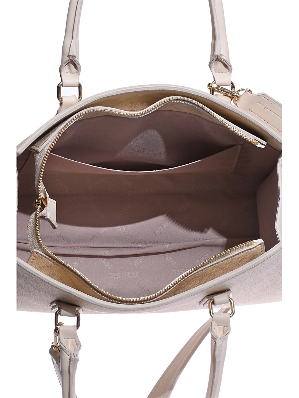 Bej Deri Görünümlü Desenli Kadın Kol Çantası-6