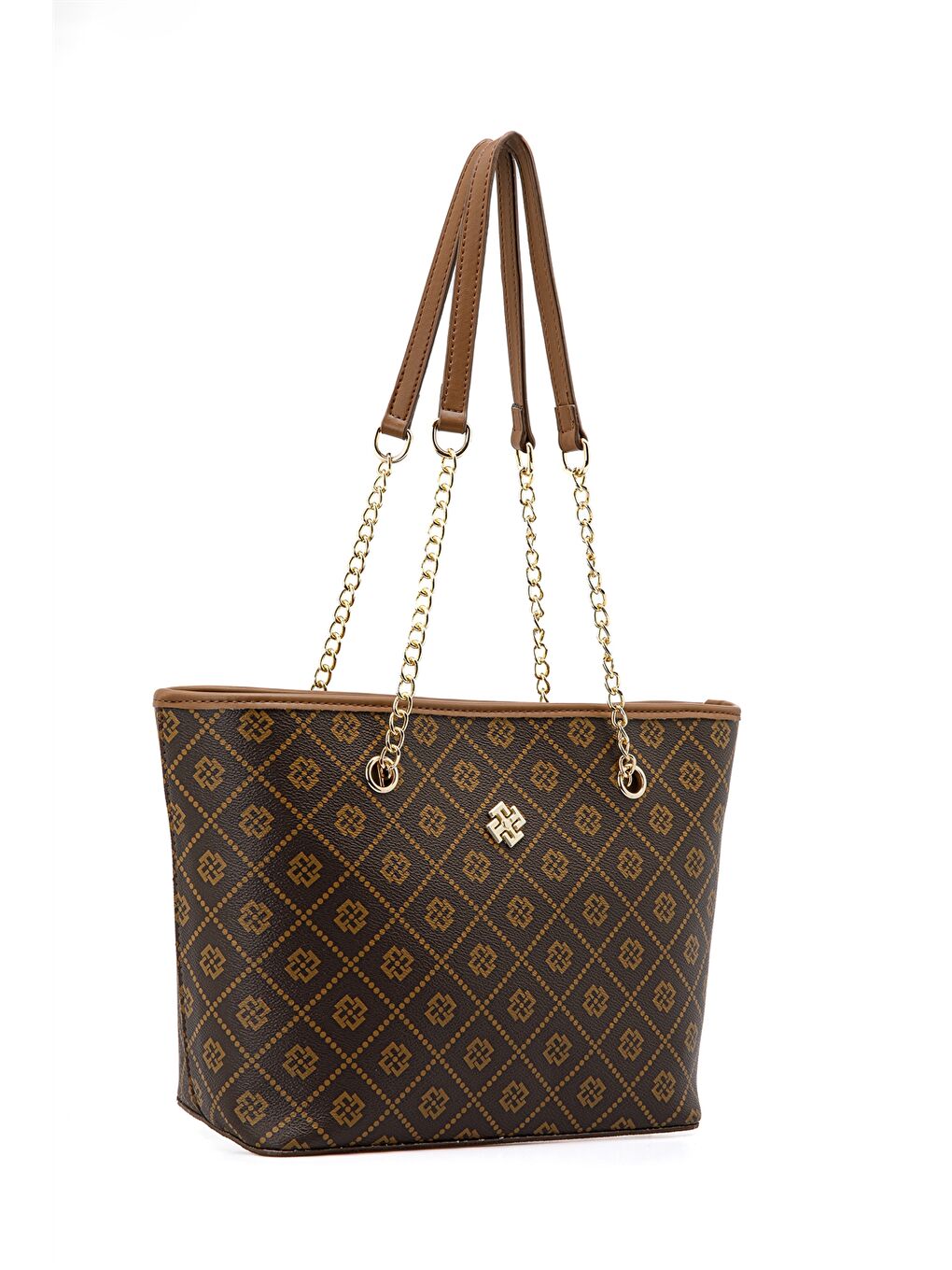 Kahverengi Deri Görünümlü Desenli Kadın Omuz Çantası-2