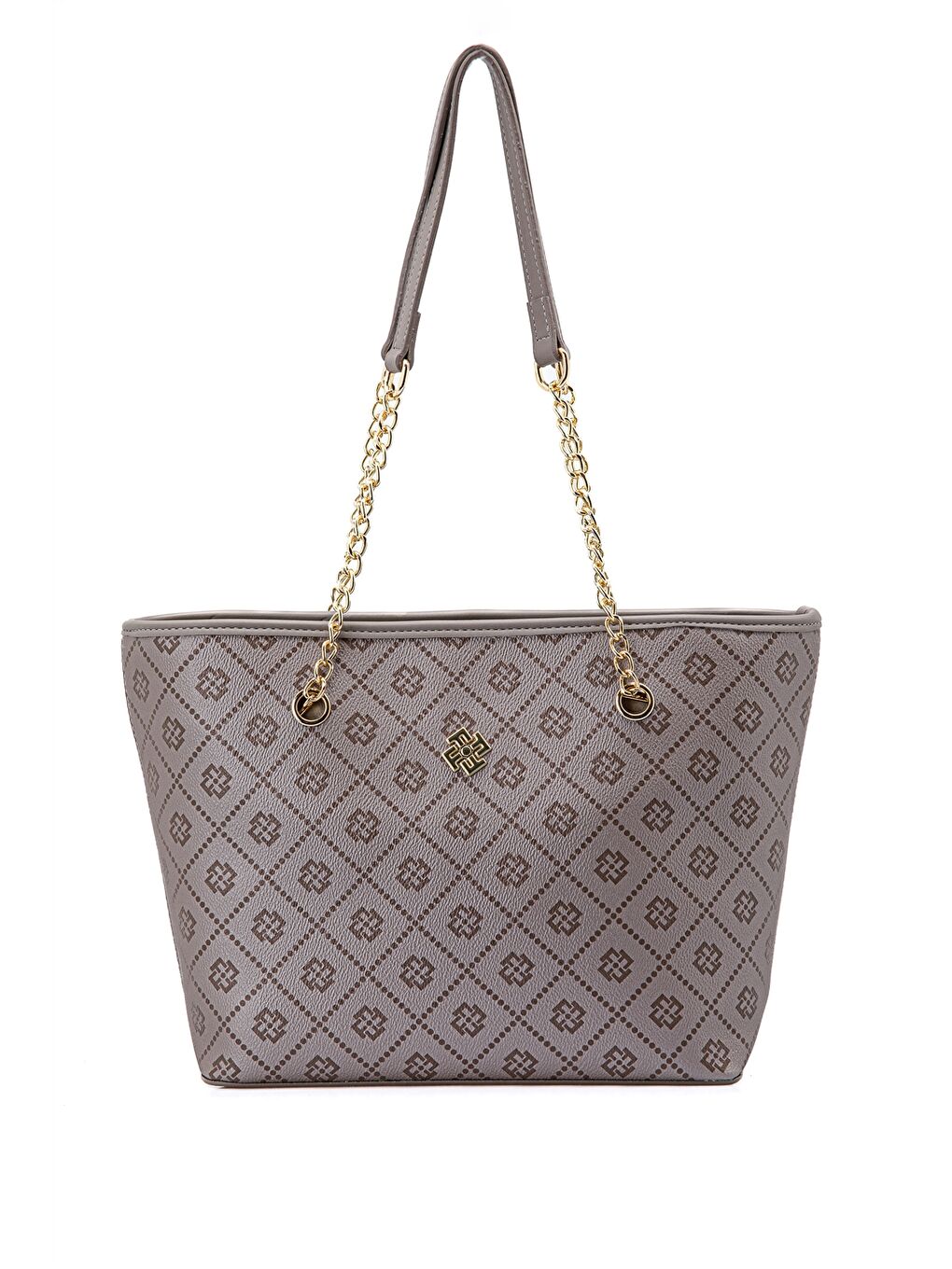 Kahverengi Deri Görünümlü Desenli Kadın Omuz Çantası-1