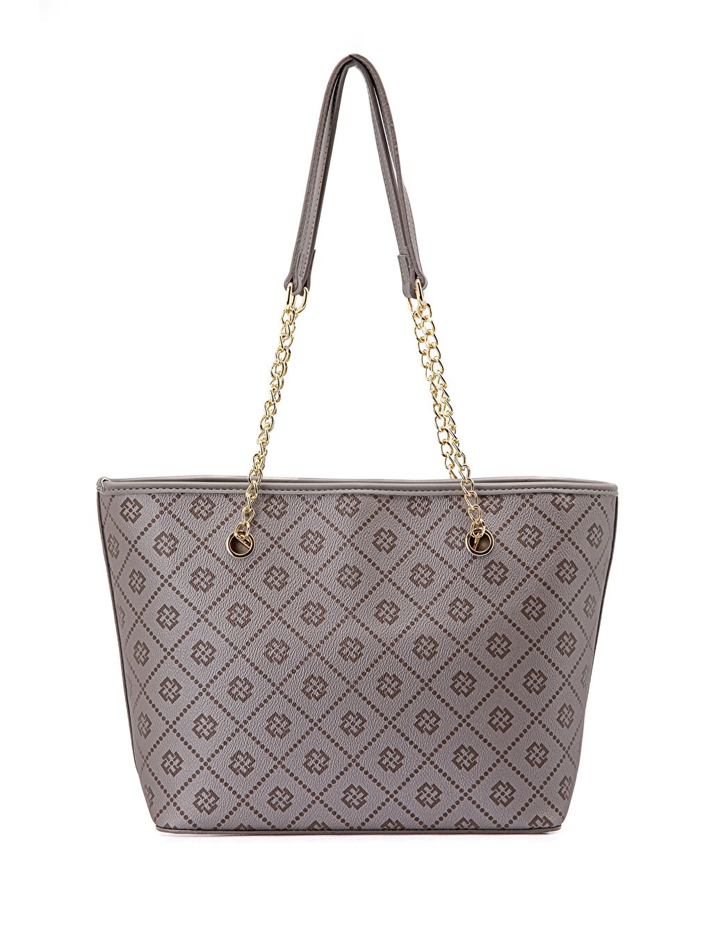 Kahverengi Deri Görünümlü Desenli Kadın Omuz Çantası-4