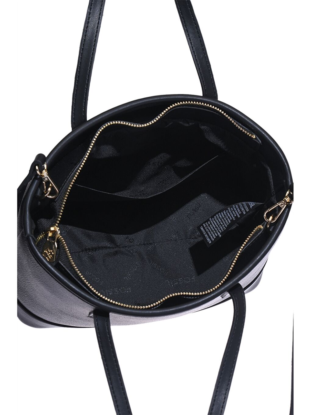 Siyah Deri Görünümlü Desenli Kadın Omuz Çantası-3