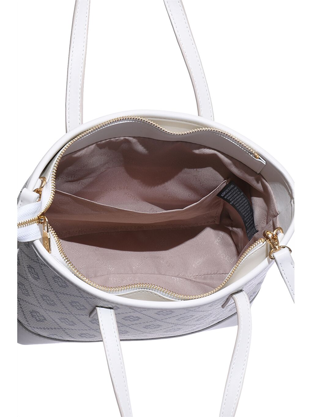 Beyaz Deri Görünümlü Desenli Kadın Omuz Çantası-3