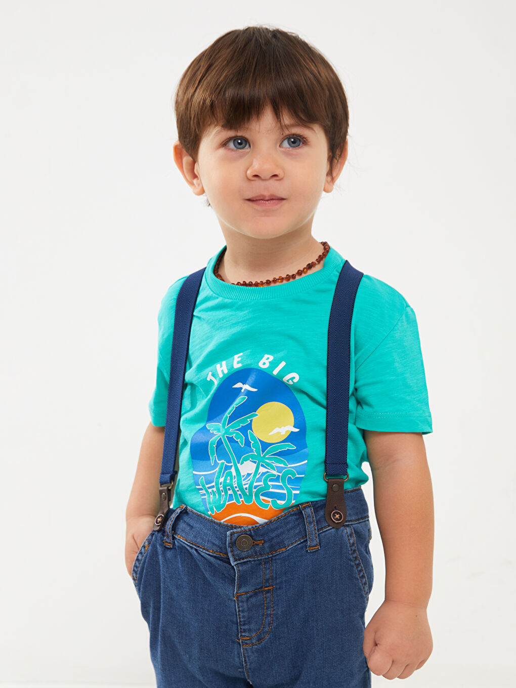 Crew Neck Short Sleeve Printed Baby Boys' T-Shirt-1