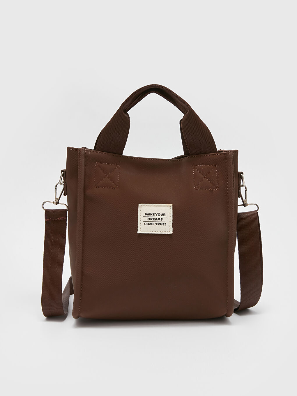 Kahverengi Etiket Detaylı Kadın Kol Çantası-2