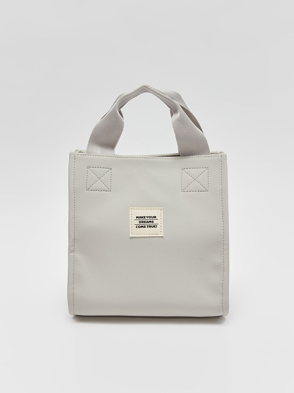 Gri Etiket Detaylı Kadın Kol Çantası-3