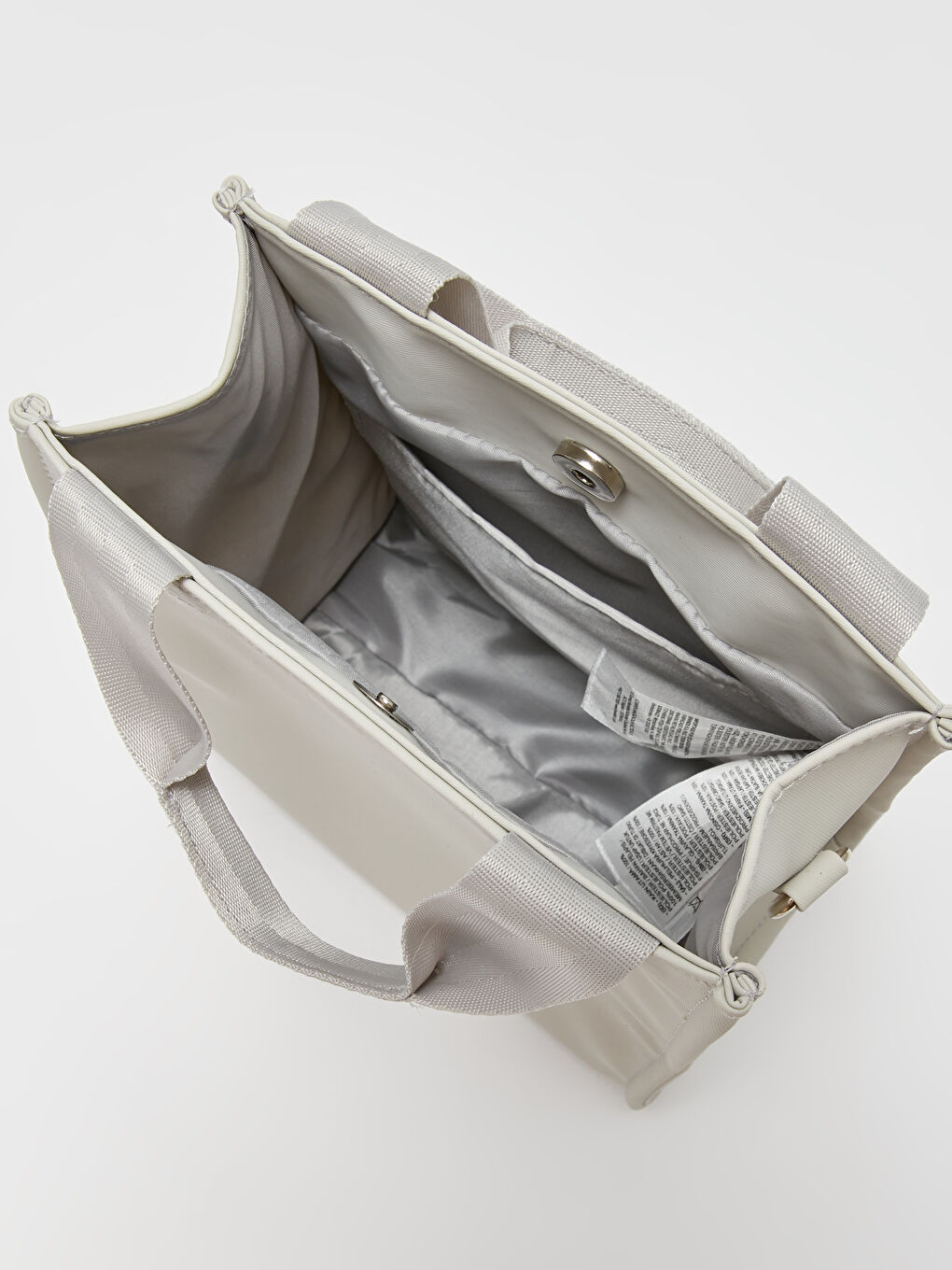 Gri Etiket Detaylı Kadın Kol Çantası-4