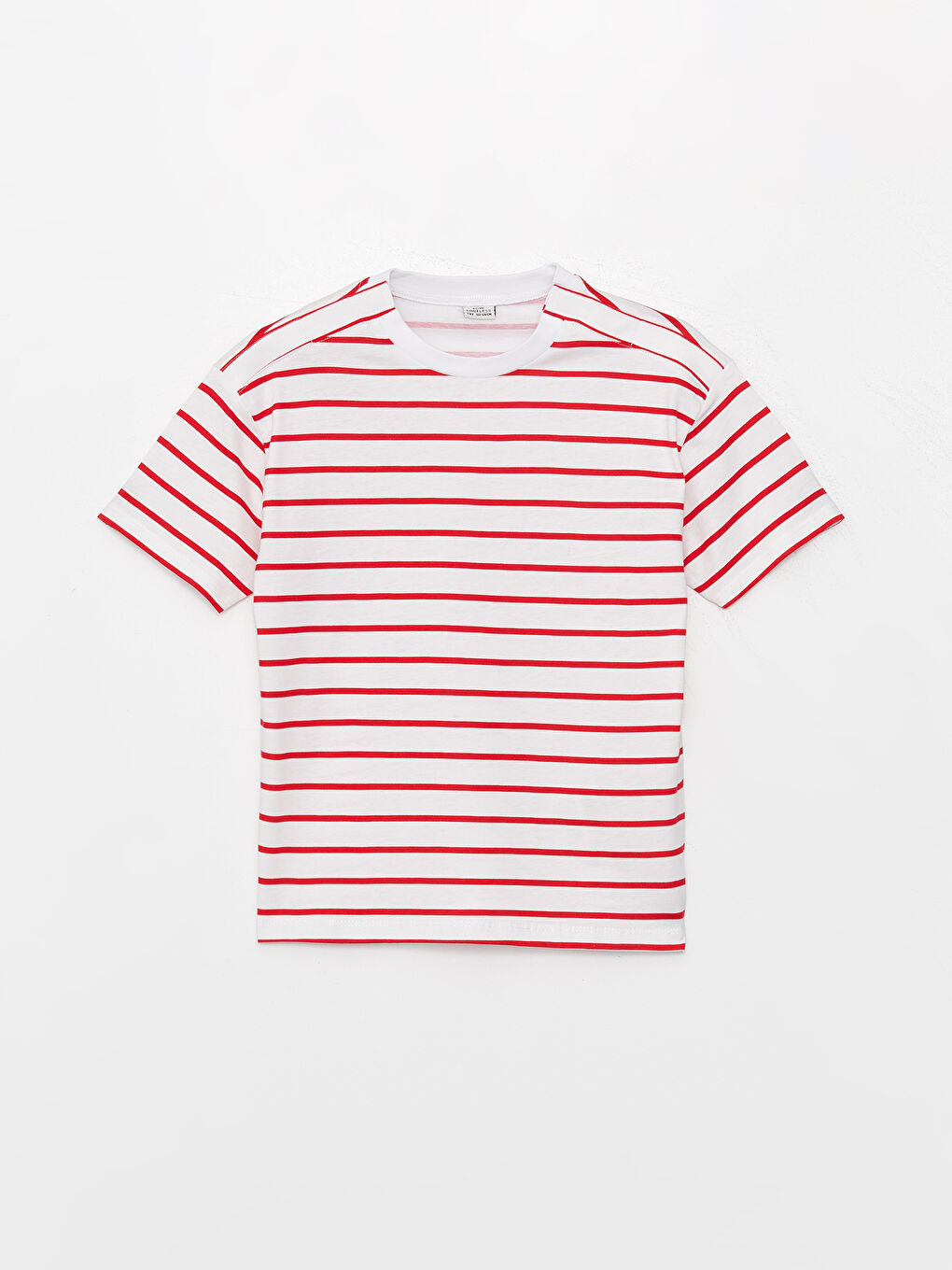 Kırmızı Bisiklet Yaka Çizgili Kısa Kollu Erkek Çocuk Tişört