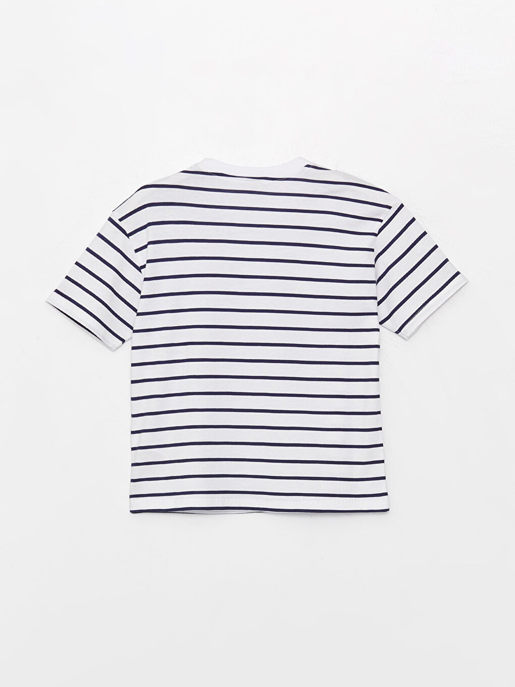 Mavi Bisiklet Yaka Çizgili Kısa Kollu Erkek Çocuk Tişört-1