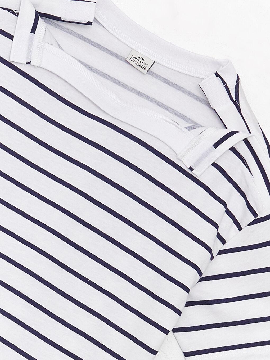 Mavi Bisiklet Yaka Çizgili Kısa Kollu Erkek Çocuk Tişört-2