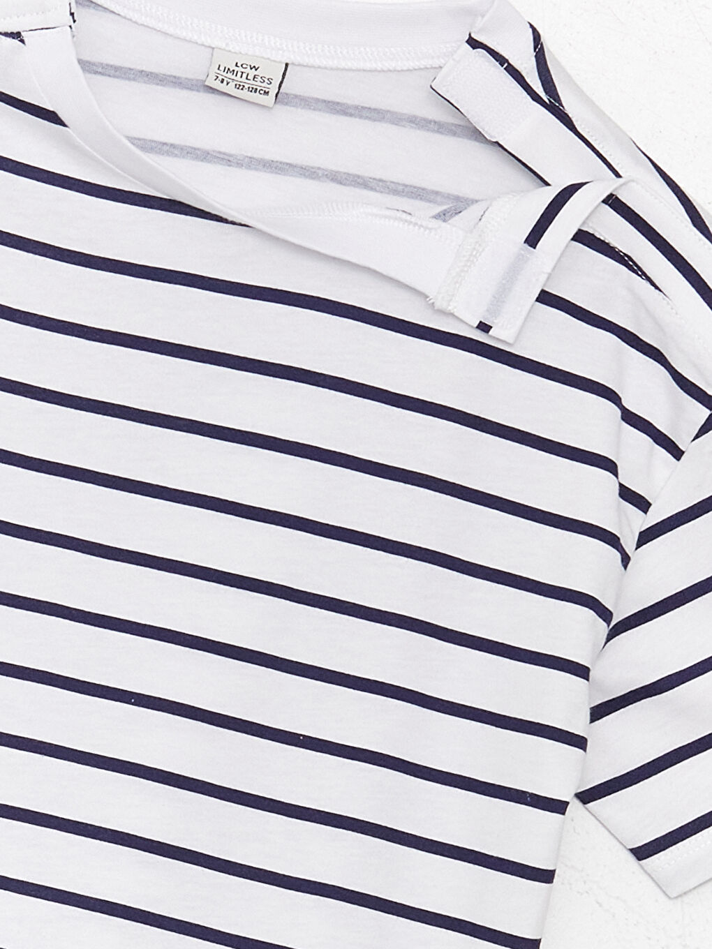 Mavi Bisiklet Yaka Çizgili Kısa Kollu Erkek Çocuk Tişört-3