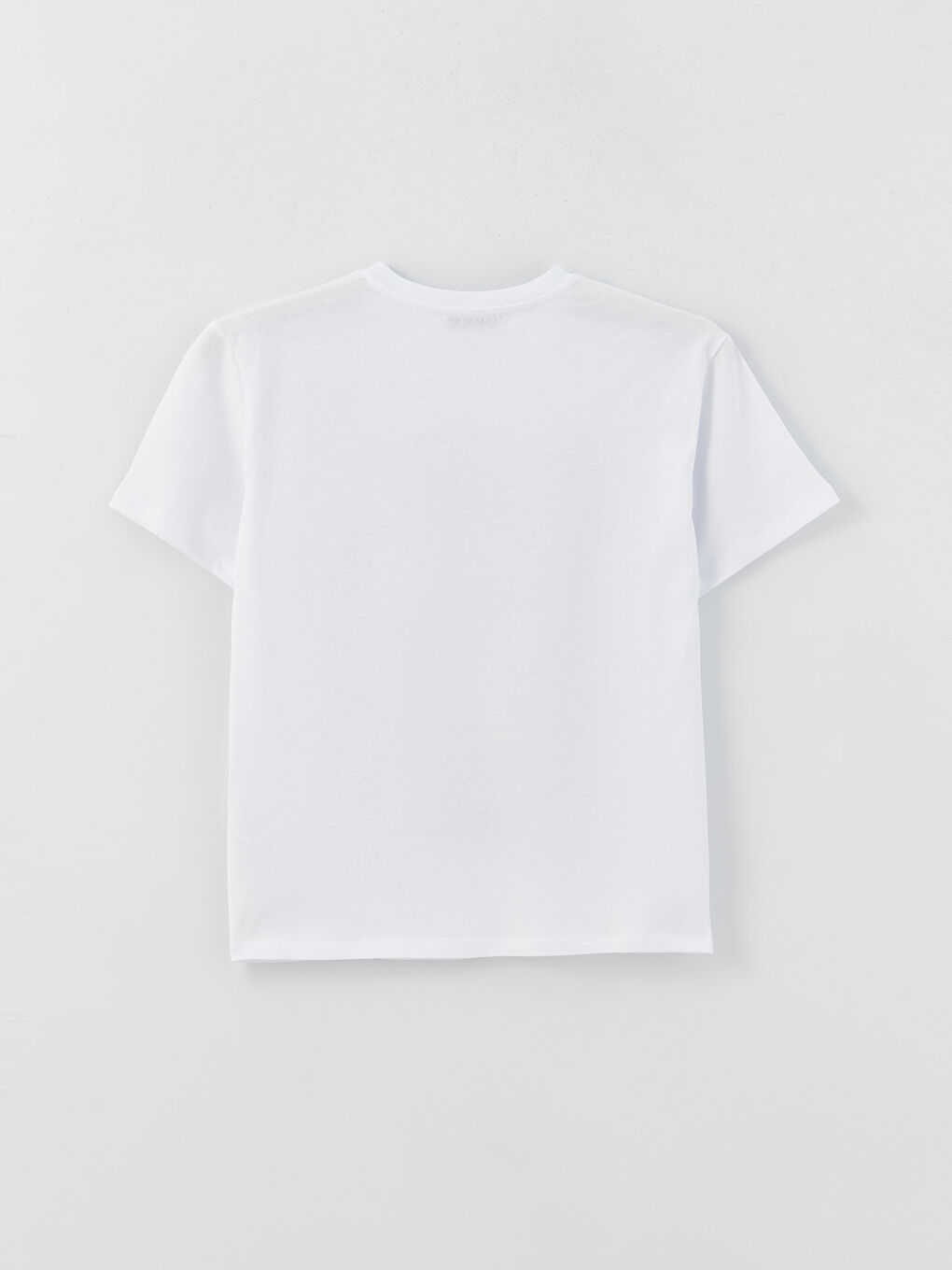 Beyaz Bisiklet Yaka Baskılı Kısa Kollu Kadın Tişört-6