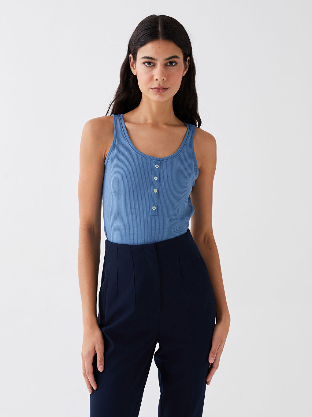 LCWAIKIKI Basic Women's U Neck Plain Tank Top -S3JI96Z8-MT2