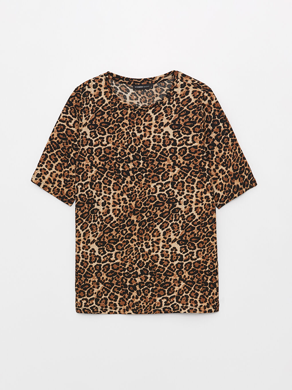 Crew Neck Patterned Short Sleeve Women's T-Shirt-5