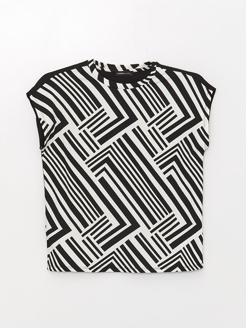 Crew Neck Patterned Short Sleeve Women's T-Shirt-5