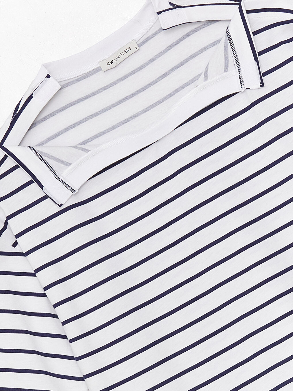 Mavi Bisiklet Yaka Kısa Kollu Çizgili Erkek Tişört-2