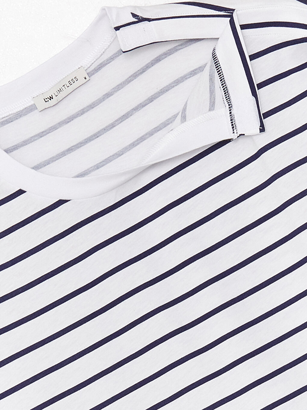 Mavi Bisiklet Yaka Kısa Kollu Çizgili Erkek Tişört-3