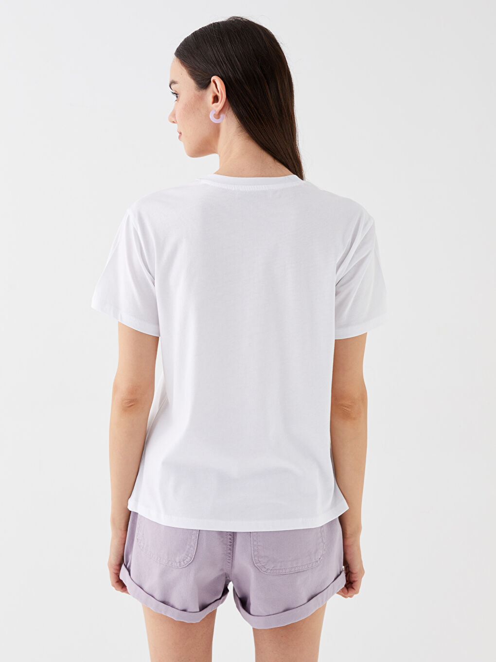 Crew Neck Printed Short Sleeve Women's T-Shirt-4