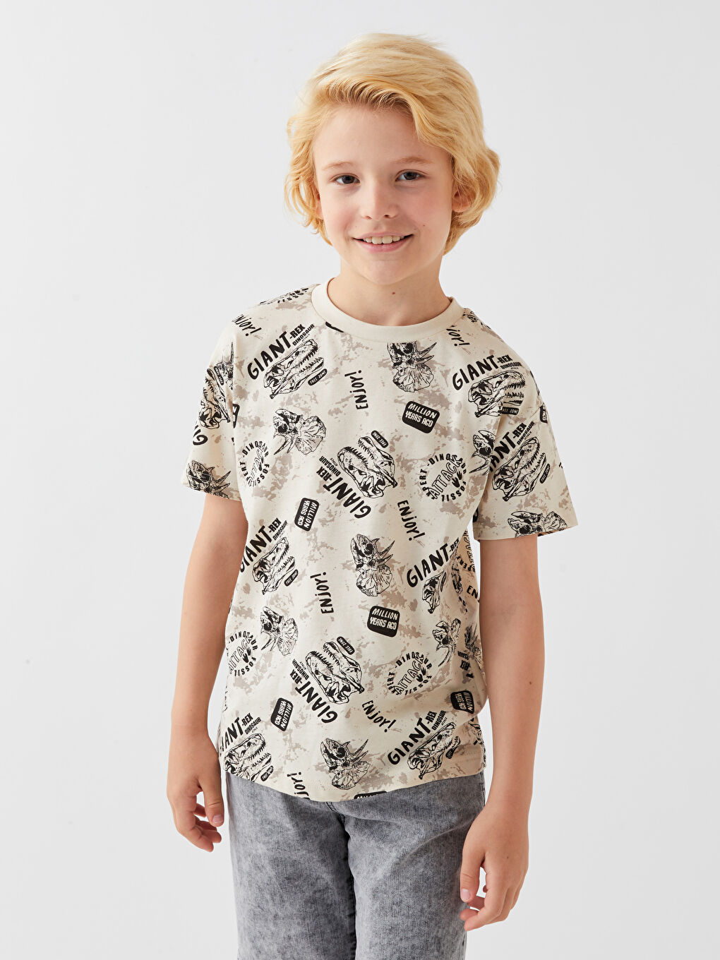 LCW Kids Oversize Crew Neck Boys' T-Shirt -S3JJ19Z4-LQB