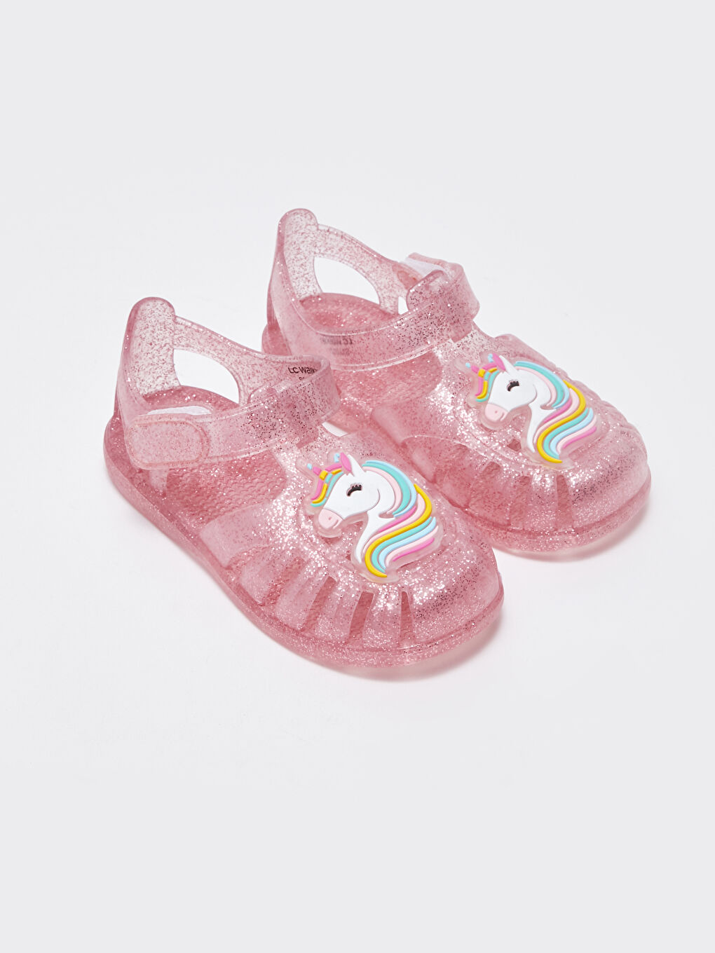 Pembe Cırt Cırtlı Kız Bebek Sandaleti