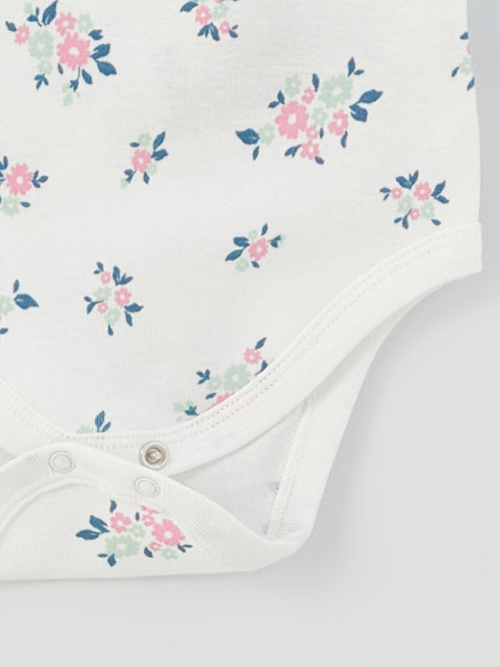 LCW baby Crew Neck Short Sleeve Patterned Baby Girl Snap