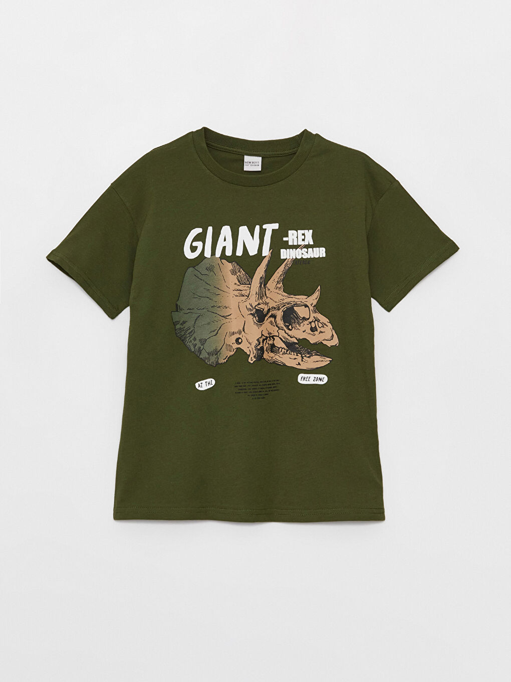 تي شيرت للأولاد ياقة دائرية مريح وواسع شوية مطبوع