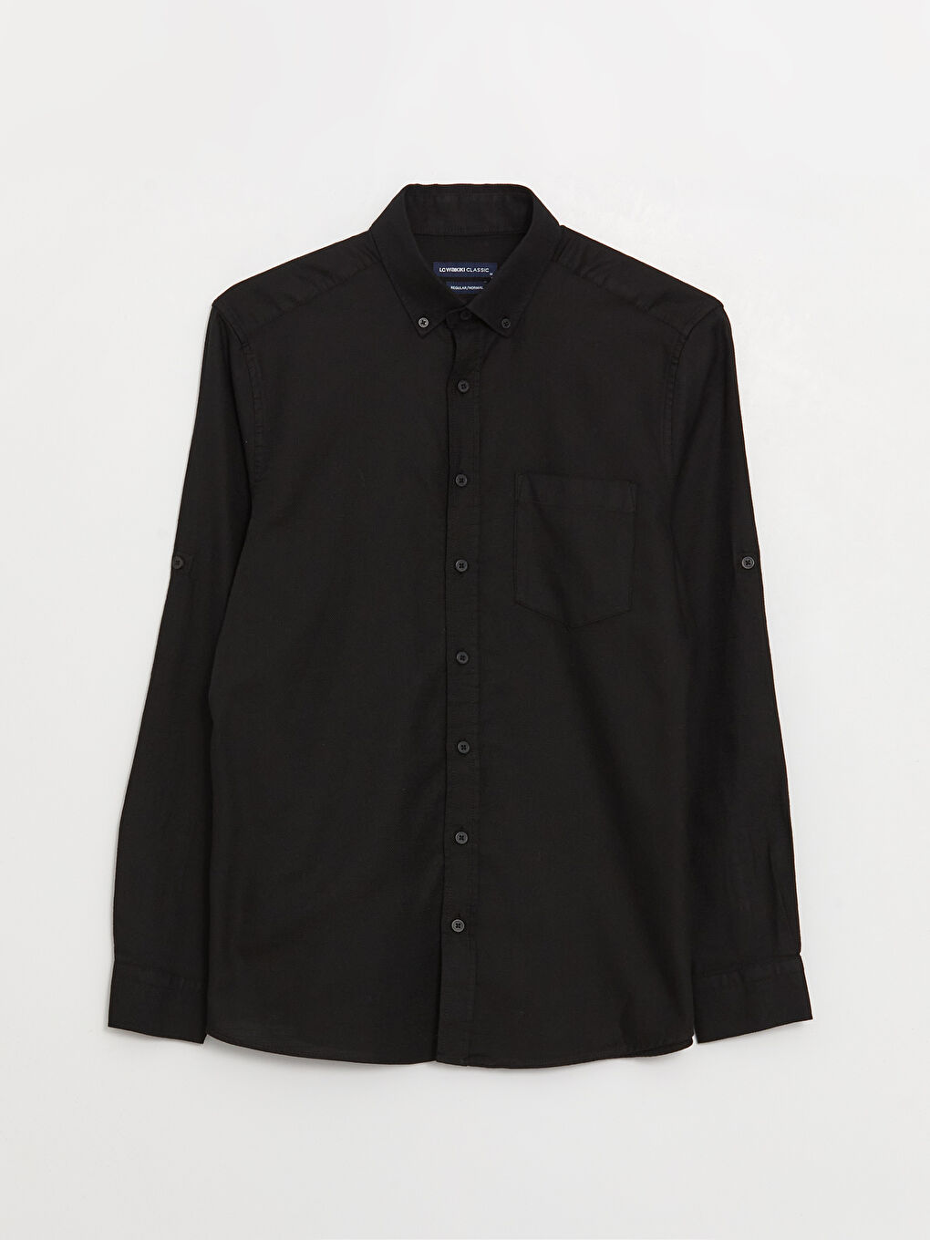 Siyah Regular Fit Uzun Kollu Erkek Gömlek-5