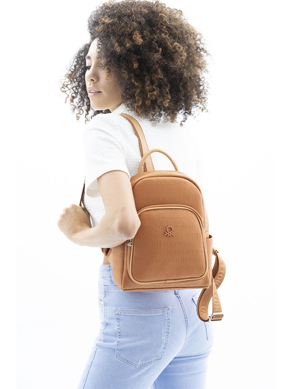 Kahverengi Deri Görünümlü Kadın Sırt Çantası-1